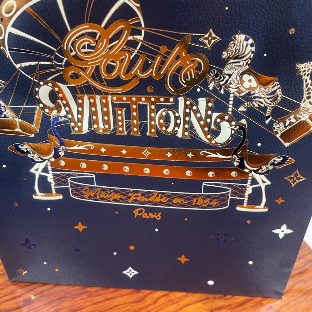 Louis Vuitton Navy Gold Holiday Gift Bag - Picture 2 of 4